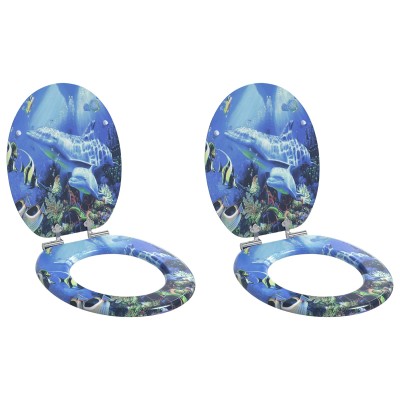 Toilet seat 2 pcs Blue 44 x...