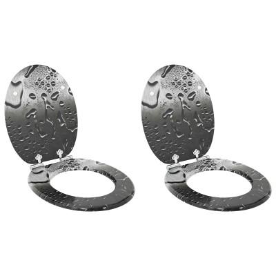 Toilet seat 2 pcs Grey 44 x...