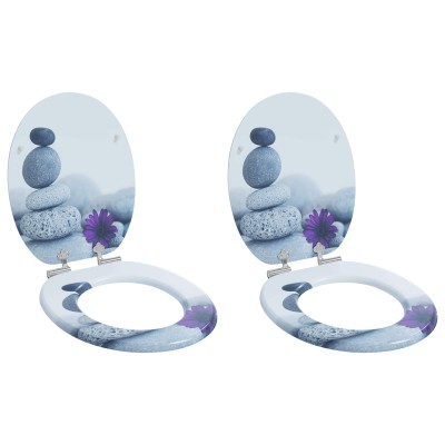 Toilet seat 2 pcs Grey 44 x...