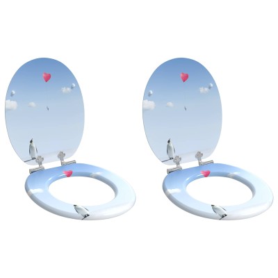 Toilet seat 2 pcs Blue 44 x...