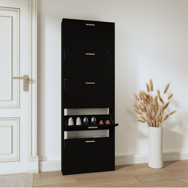 Bathroom, black, 59x17x169cm, wooden