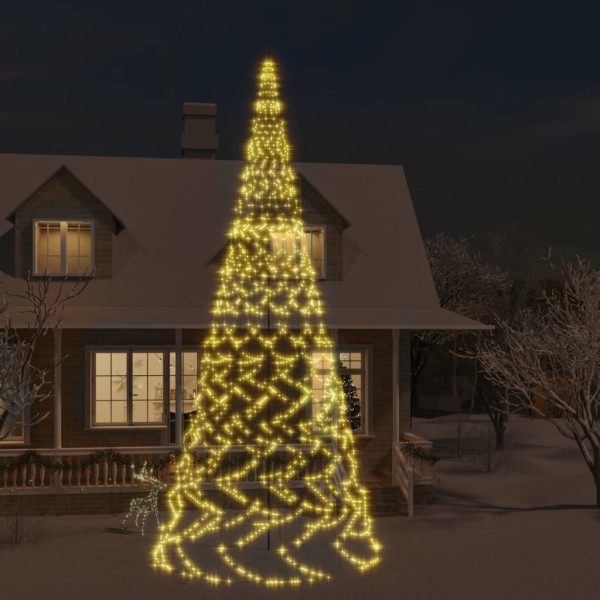 Christmas tree on the flag mast, 800cm, 3000 warm white LED
