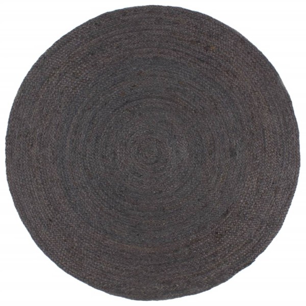 carpet, dark grey, 210cm, jute, circular, handmade