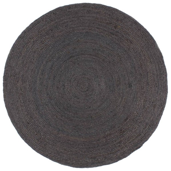 carpet, dark grey, 240cm, jute, circular, handmade
