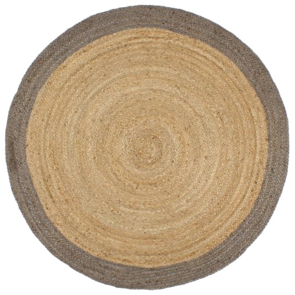 Carpet, 240cm, Jute, handmade, with grey edge