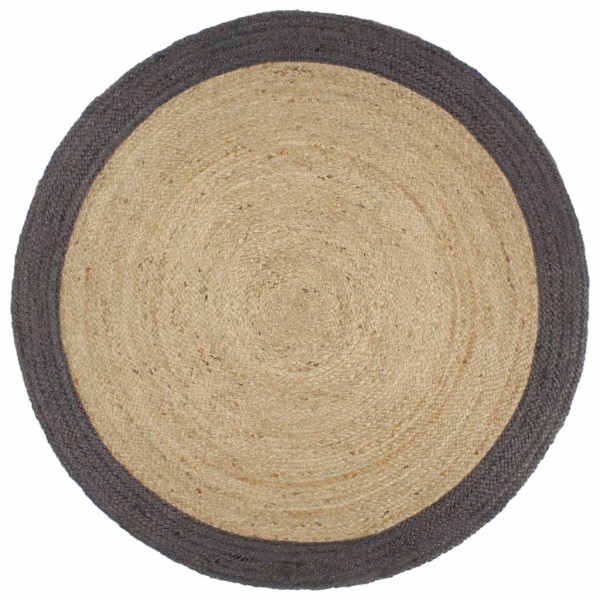 Carpet, 240cm, Jute, handmade, with a dark grey edge