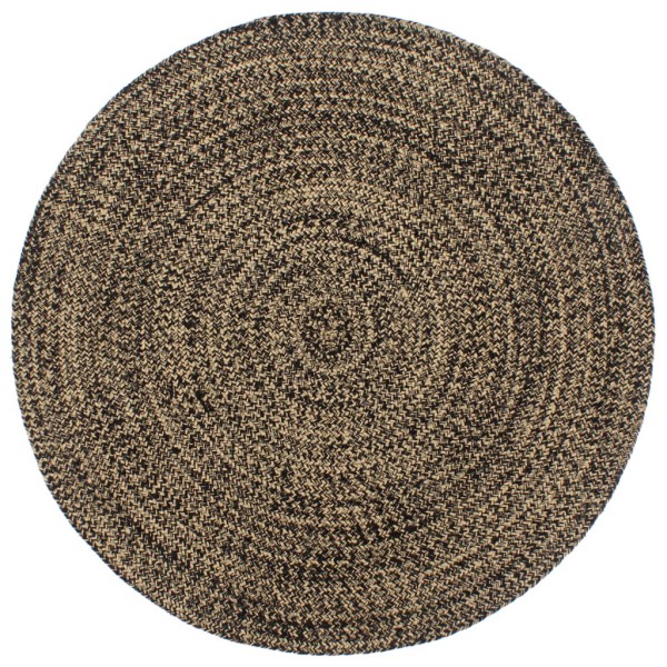 Carpet, black and brown, 210cm, Jute, handmade