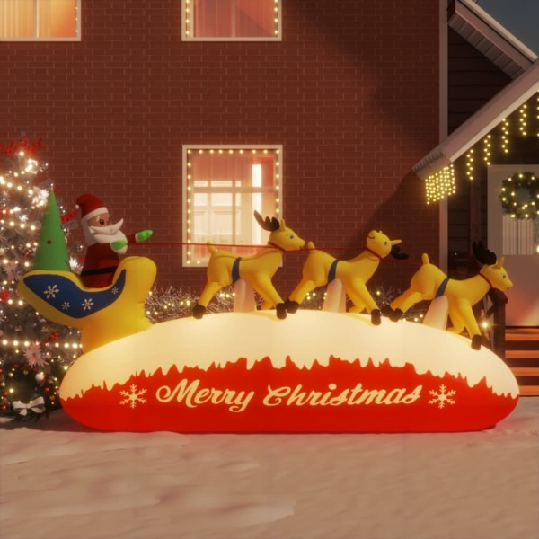 Inflatable LED decorations Santa Claus ir deer, 145cm