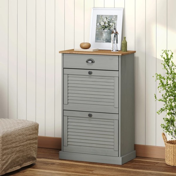 shoe cabinet VIGO, gray, 60x35x96cm, pine wood array