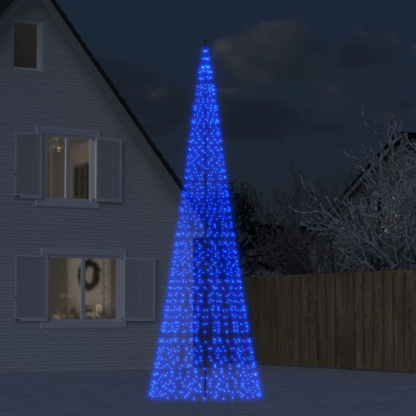 LED Christmas tree on the flag mast 1534 LED Blue 500 cm