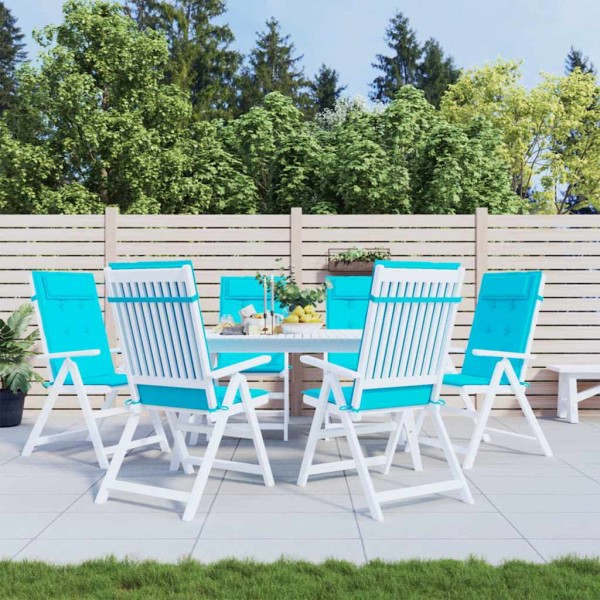 Seat cushions, 6pcs., turquoise, xford fabric
