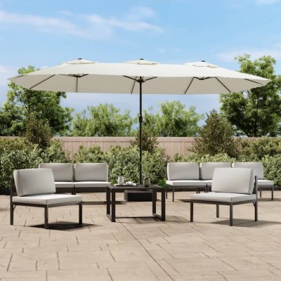 Double garden umbrella with...