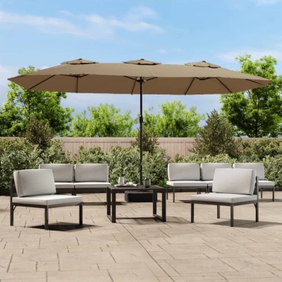 Double garden umbrella with...