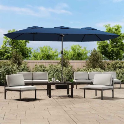 Double garden umbrella with...