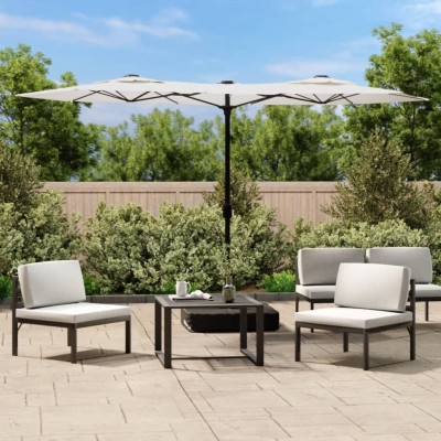 Double garden umbrella with...
