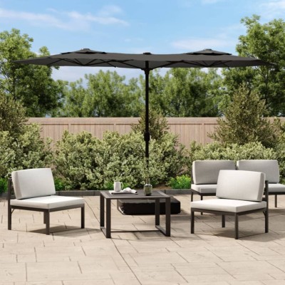 Double garden umbrella with...