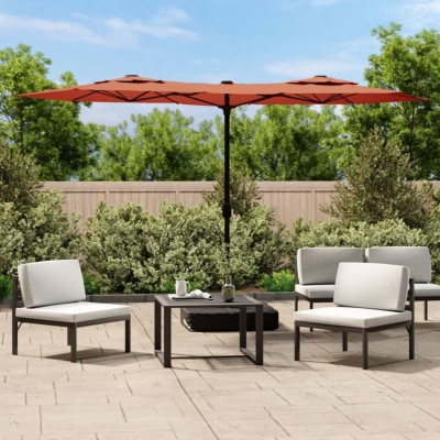 Double garden umbrella with...