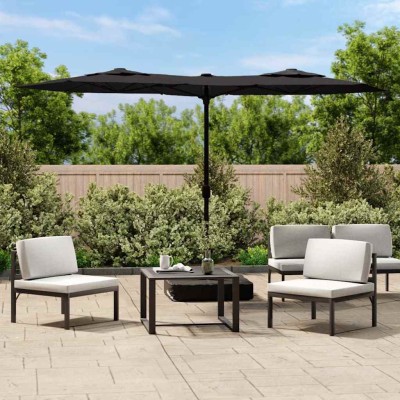 Double garden umbrella with...