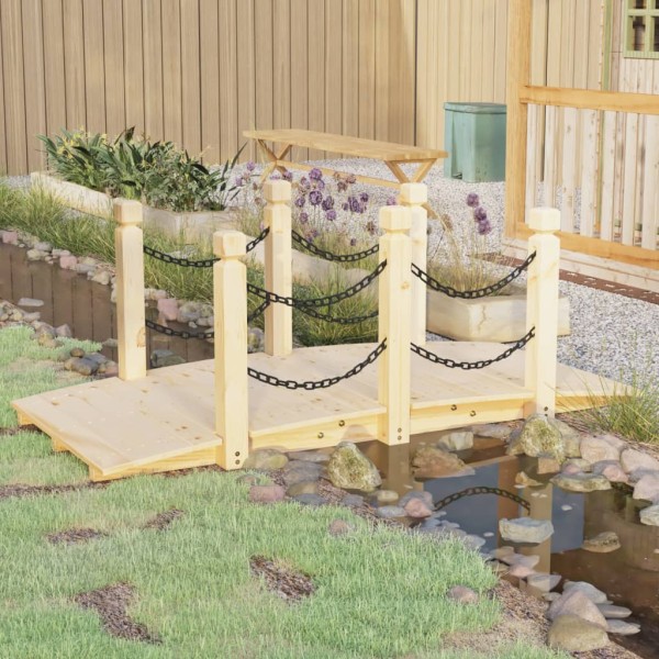 Garden bridge with chains, 150x67x56cm, tree array