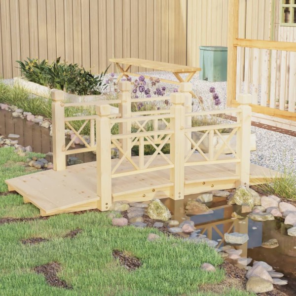 Garden bridge with railings, 150x67x56cm, spruce wood array