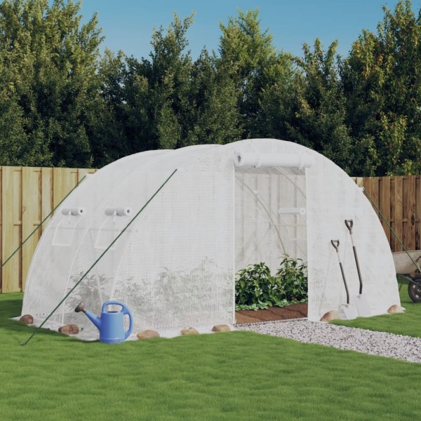 Greenhouse with steel frame, white, 4x2x2m, 8m ²
