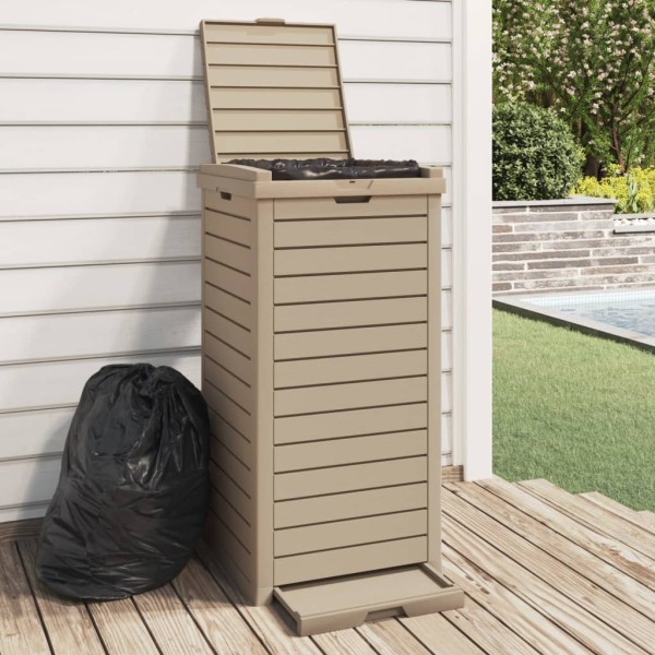 Outdoor rubbish box, light brown, 41x41x86cm, polypropylene
