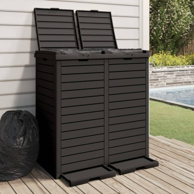 Outdoor rubbish box, black,...