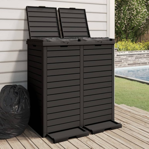 Outdoor rubbish box, black, 78x41x86cm, polypropylene