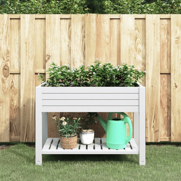 High garden bed, white, 110x45x79cm, polypropylene