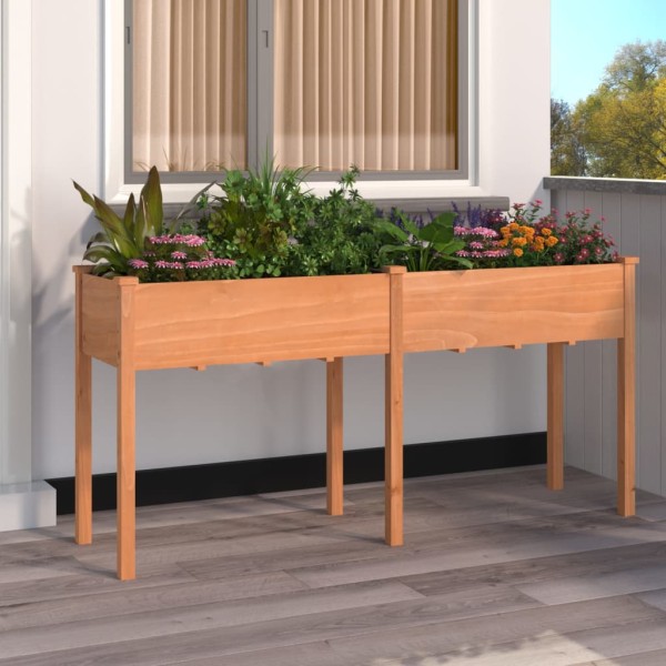 Bed with insert, brown, 161x45x76cm, spruce wood array