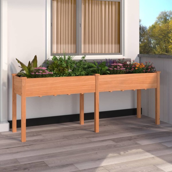 Bed with insert, brown, 203x53x76cm, spruce wood
