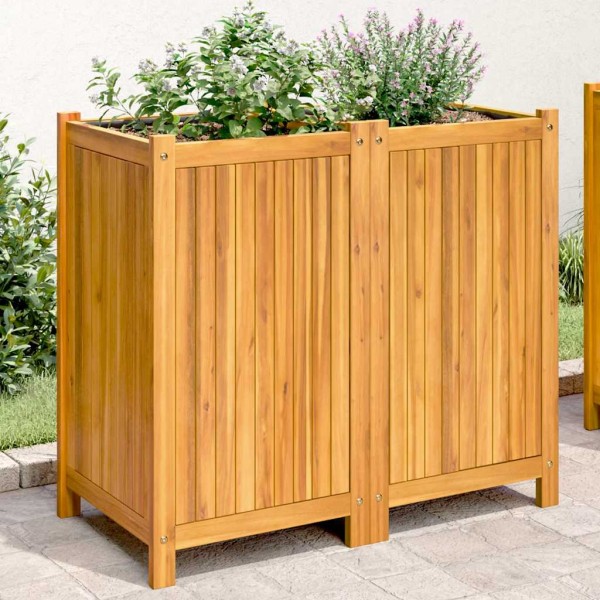 Garden bed with insert, 84x42x75cm, box wood