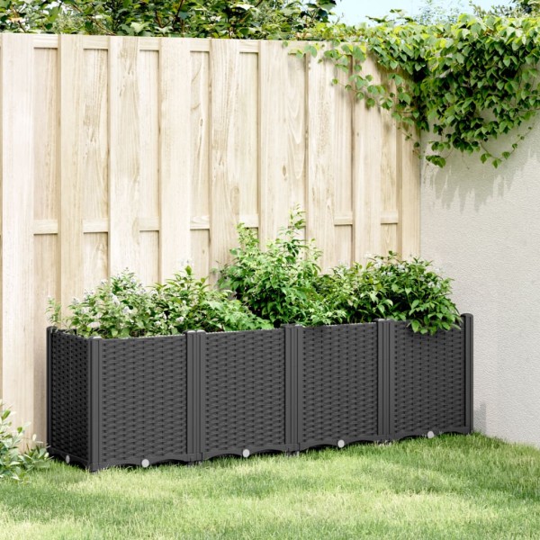 Garden trough, black, 160x40x53cm, PP