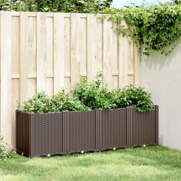 Garden trough, brown, 160x40x53cm, PP