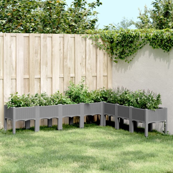 Garden bed with feet, light grey, 200x160x42cm, PP