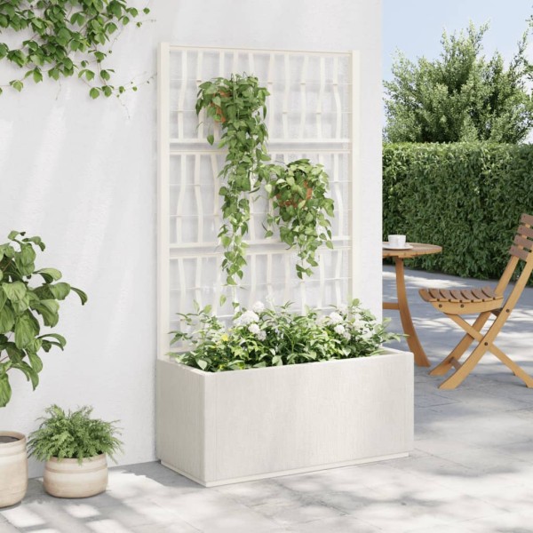 Garden bed with 3 beds, white, 80x36x140cm, PP