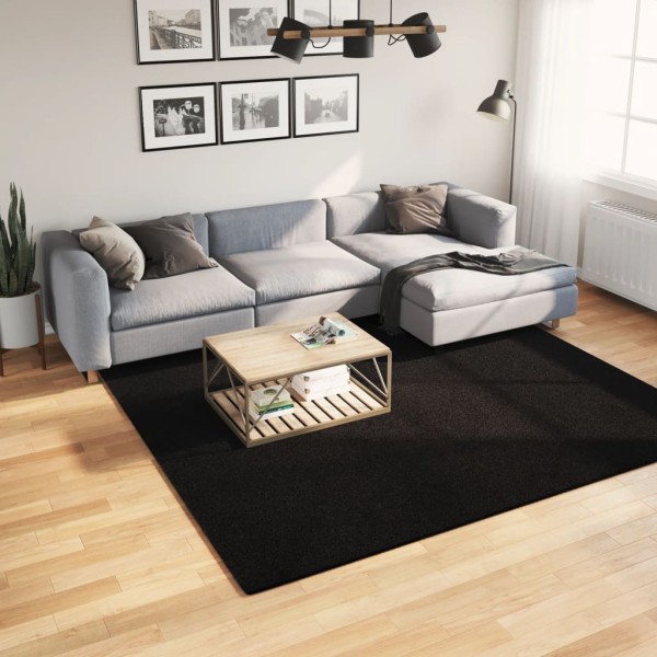 carpet HUARTE, black, 240x240cm, short bristles