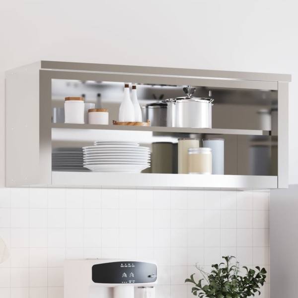 Kitchen cupboard with shelf, stainless steel