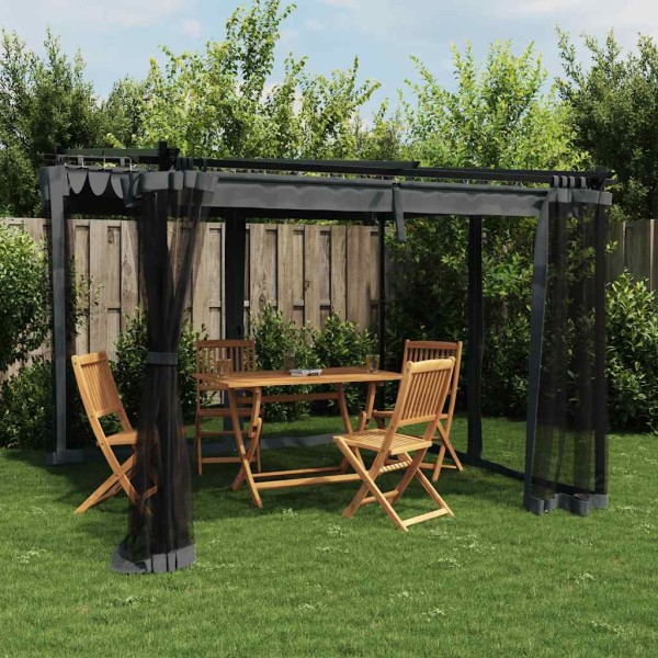 Guided with mesh walls, anthracite, 3x3m, steel
