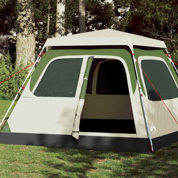 Camping tent, green, hexagon, dome