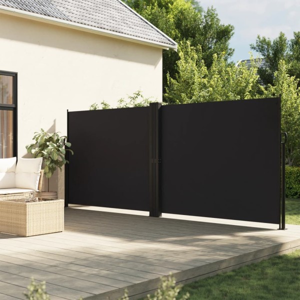 Pull out side partition, black, 160x1000cm