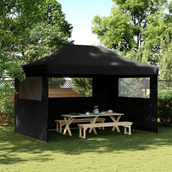 Released tent with 3 side walls, black