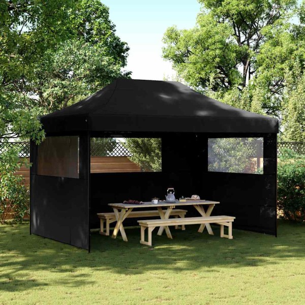 Released tent with 3 side walls, black