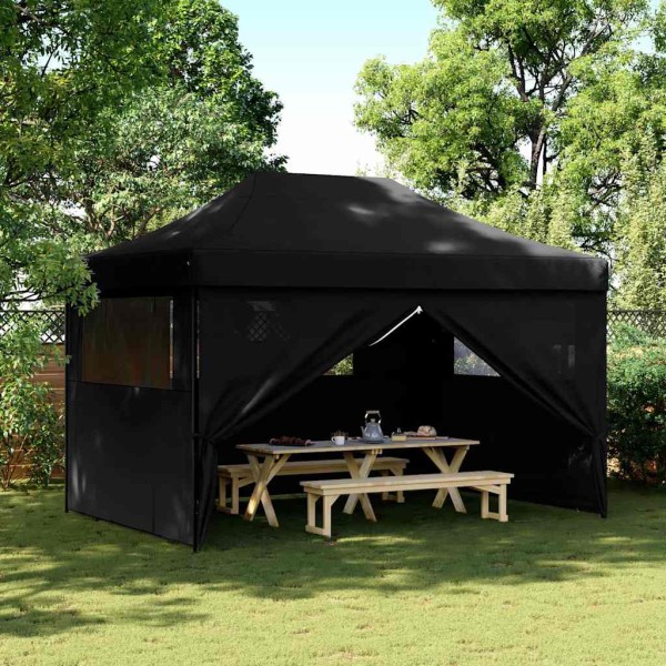 A commemorative tent with 4 side walls, black