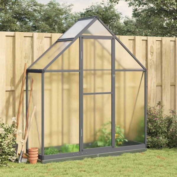 Greenhouse with base frame, anthracite, 169x58x202cm, aluminium