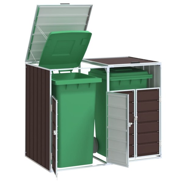 Flat for two containers, brown, 144x81x113cm, steel