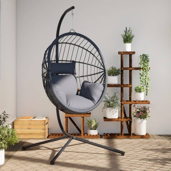 Shackling egg-shaped seat, grey, rhodium / steel