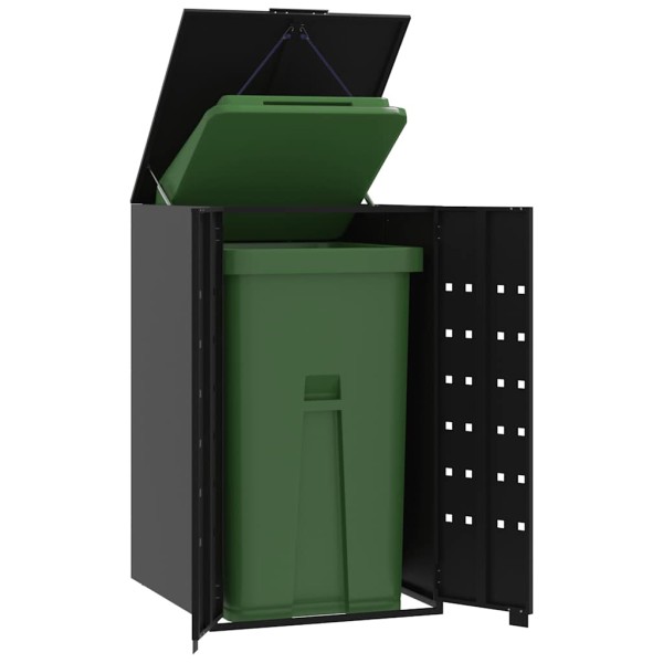 One container parking station, black, 69x79x117cm, steel