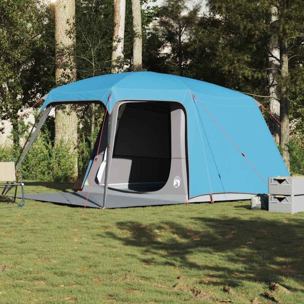 Camping tent with porch, blue, 5 persons, dome