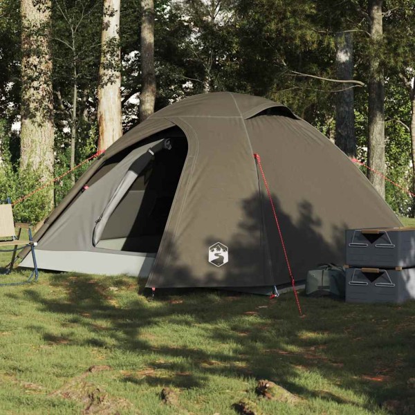 Camping tent, brown, quadruple, dome